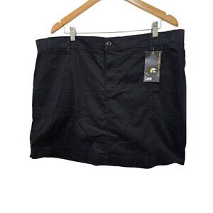 Lee Women's Black Cotton Blend Skort With Pockets & Mesh Liner Size 20 New